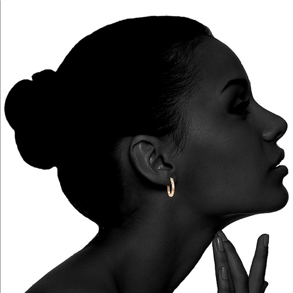 14K Rose Gold Plated 925 Sterling Silver Hoops - Picture 3 of 3